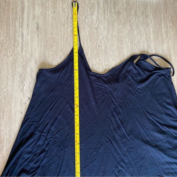 Black Lightweight Tank Top Lace Detail High Low Sides K2 - Picture 6 of 6